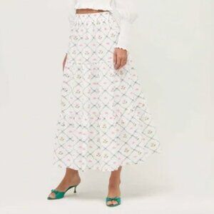 Hill House White Floral Skirt